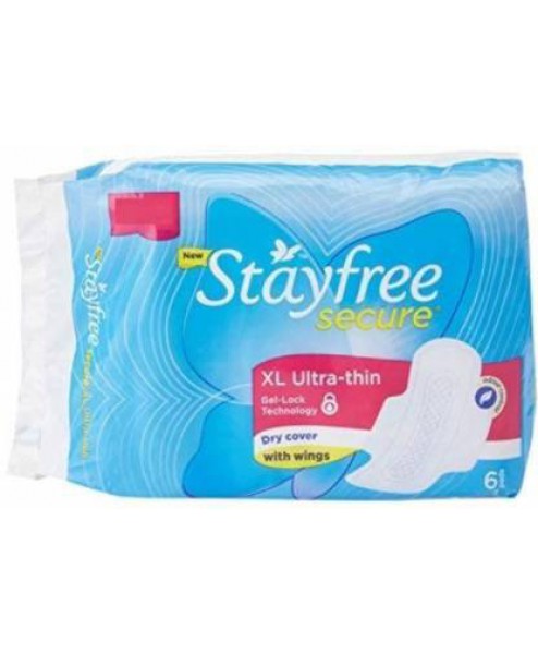 Stayfree Secure XL Ultra thin Sanitary Pads, (Pack of 6)